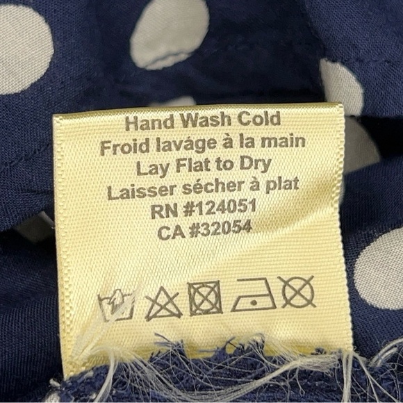 MEDIUM PORRIDGE BLUE WHITE POLKA DOT PRINT TOP SHORT SLEEVE - Picture 13 of 13